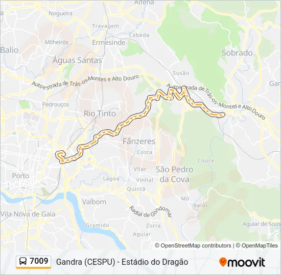 7009 Bus Line Map