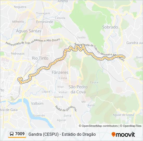 7009 Bus Line Map