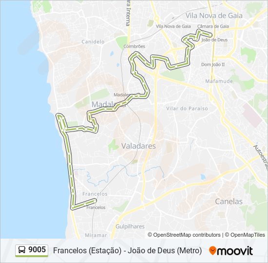 9005 bus Line Map