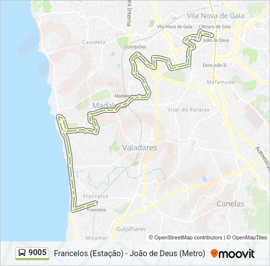 9005 Bus Line Map