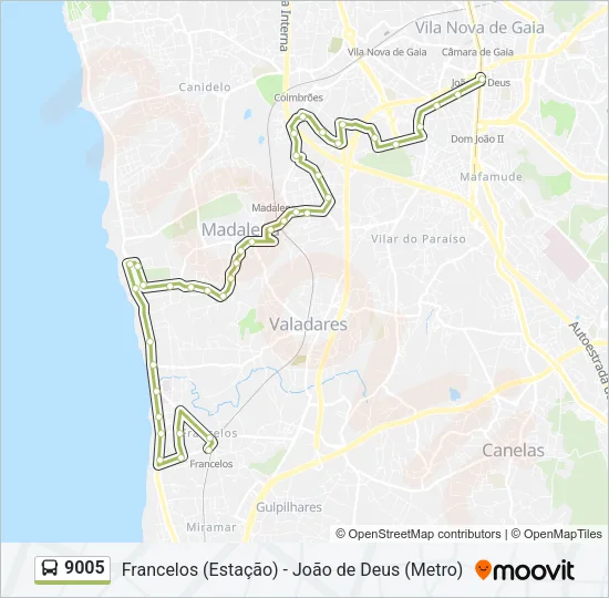 9005 Bus Line Map