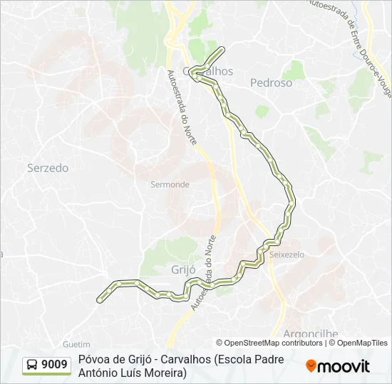 9009 Bus Line Map