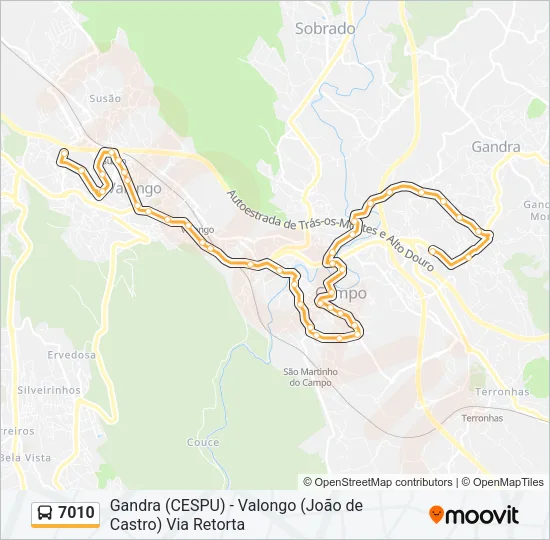 7010 Bus Line Map