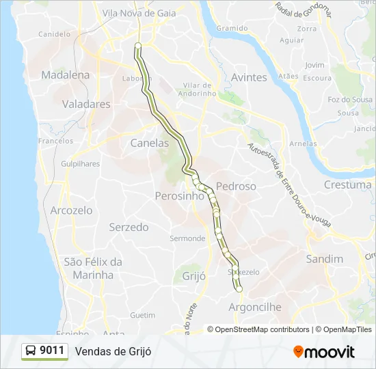 9011 Bus Line Map