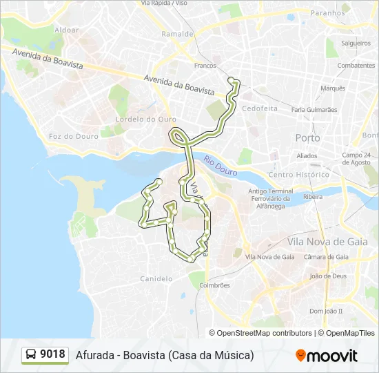 9018 Bus Line Map