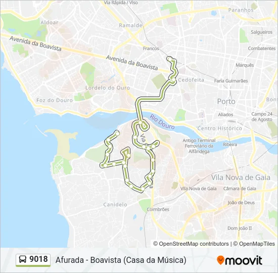 9018 Bus Line Map