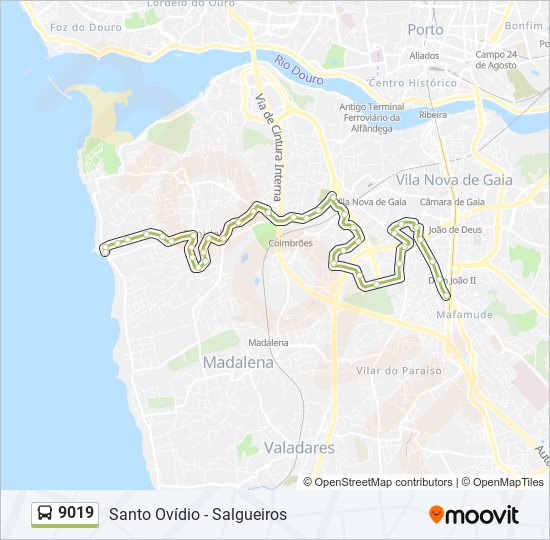 9019 bus Line Map