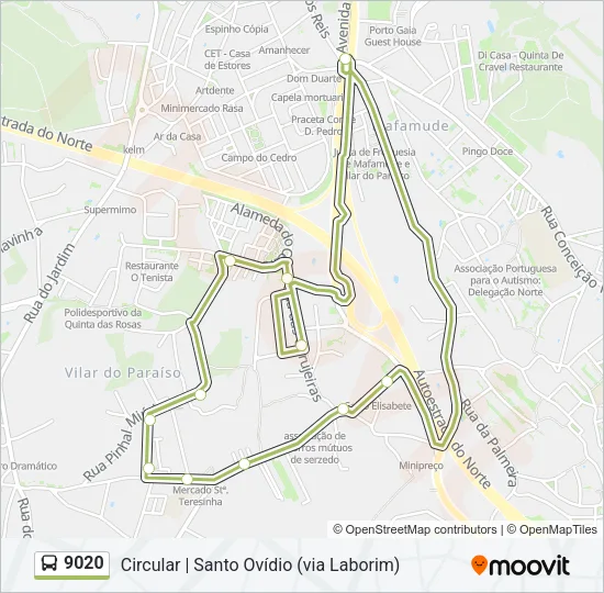 9020 Bus Line Map