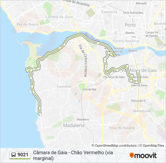 9021 Bus Line Map