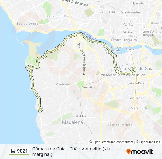 9021 Bus Line Map