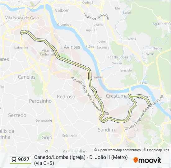 9027 Bus Line Map