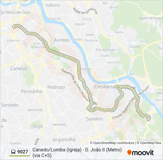 9027 Bus Line Map