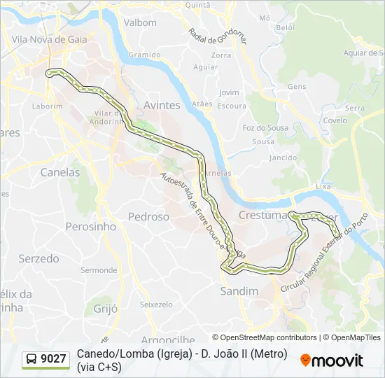 9027 Bus Line Map