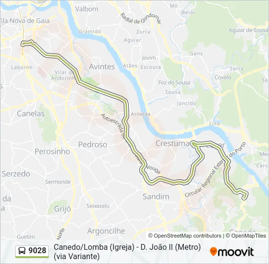 9028 Bus Line Map