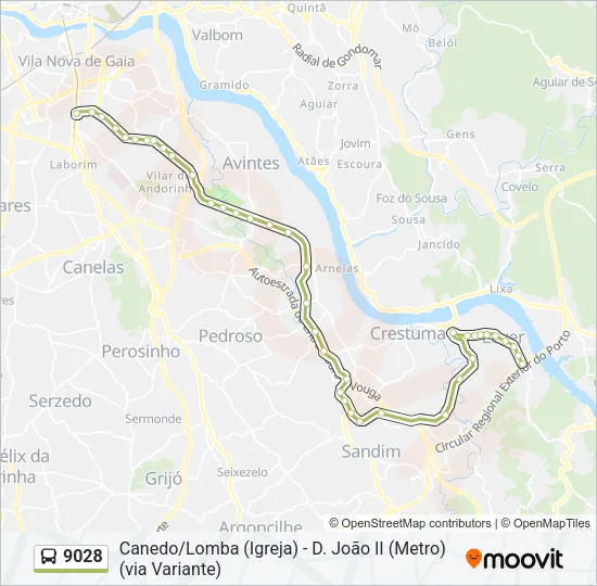 9028 Bus Line Map