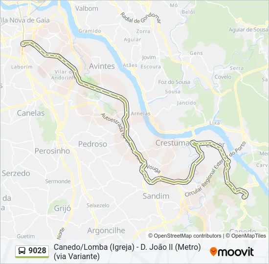 9028 Bus Line Map