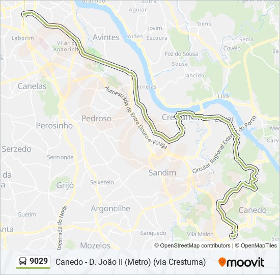 9029 bus Line Map