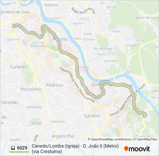 9029 Bus Line Map