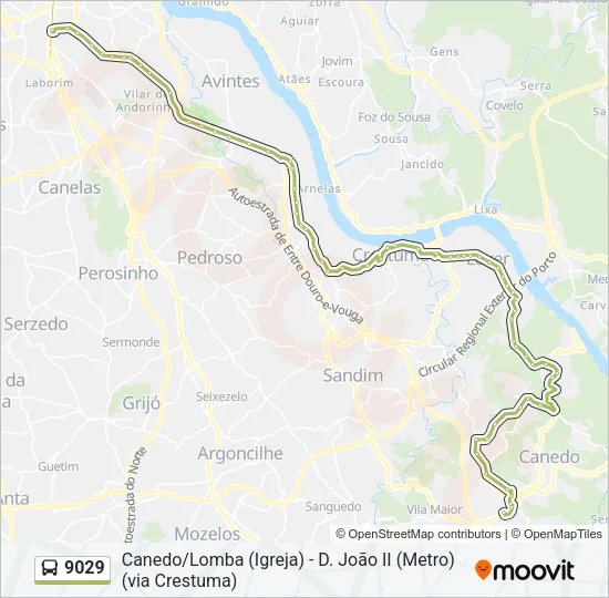 9029 Bus Line Map
