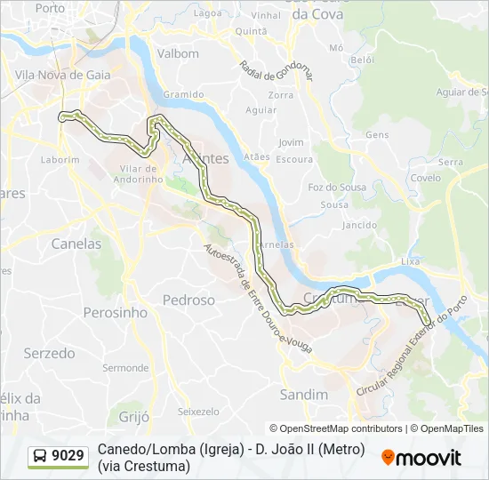 9029 Bus Line Map