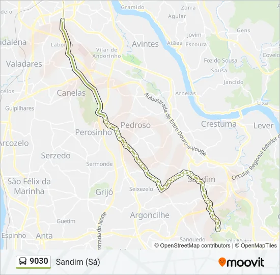 9030 Bus Line Map