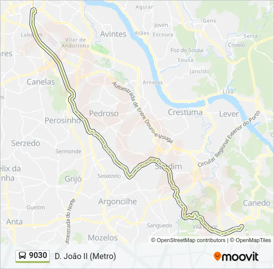 9030 Bus Line Map