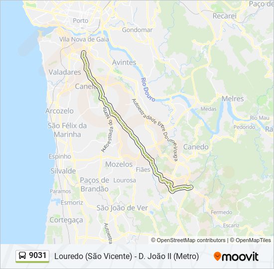 9031 bus Line Map