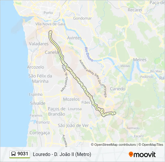 9031 Bus Line Map