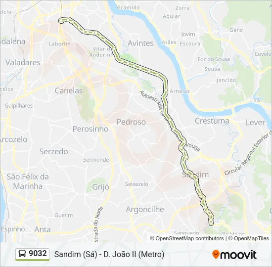 9032 Bus Line Map