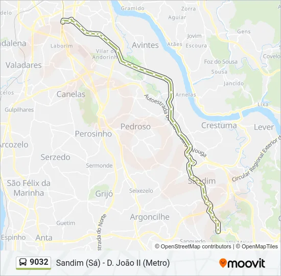 9032 Bus Line Map
