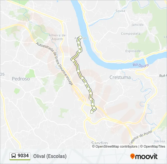 9034 Bus Line Map