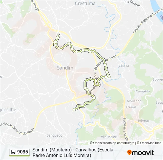 9035 Bus Line Map