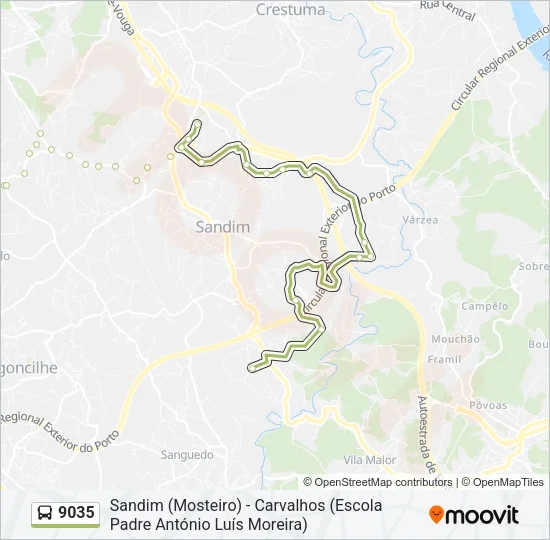 9035 Bus Line Map
