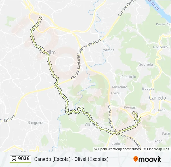 9036 Bus Line Map