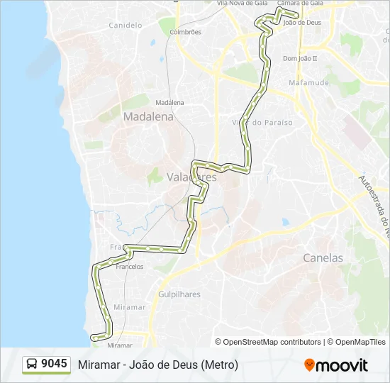 9045 Bus Line Map