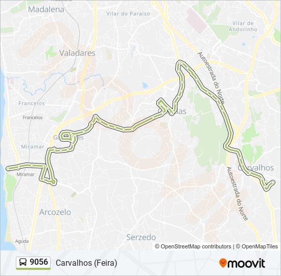 9056 bus Line Map