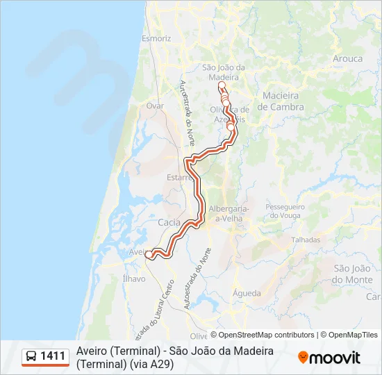 1411 Bus Line Map