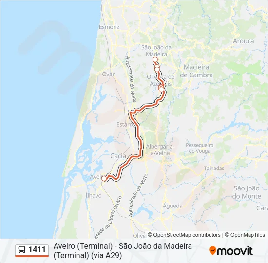1411 Bus Line Map