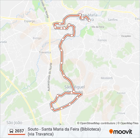 2037 bus Line Map