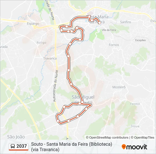 2037 Bus Line Map