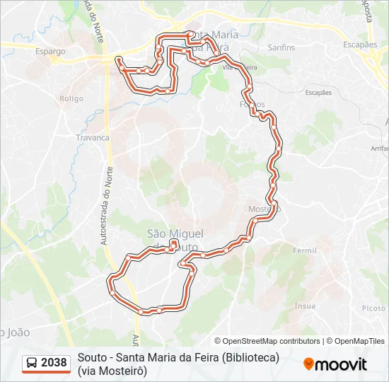 2038 Bus Line Map