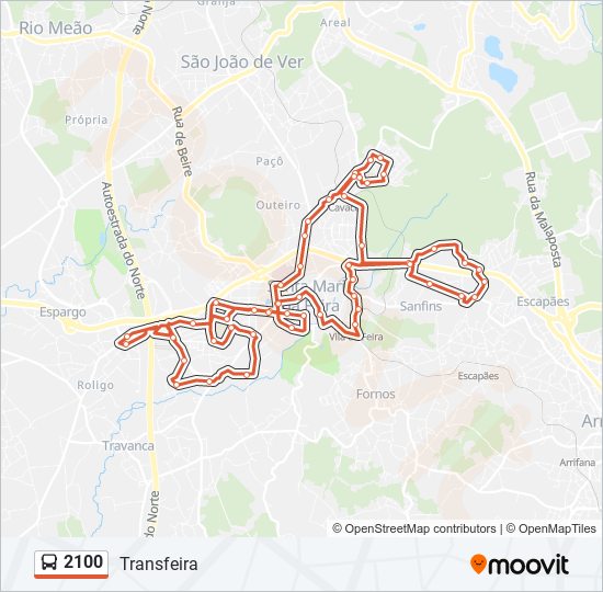 2100 bus Line Map