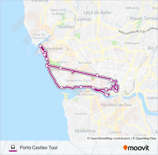 PORTO CASTLES Bus Line Map
