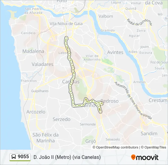9055 Bus Line Map