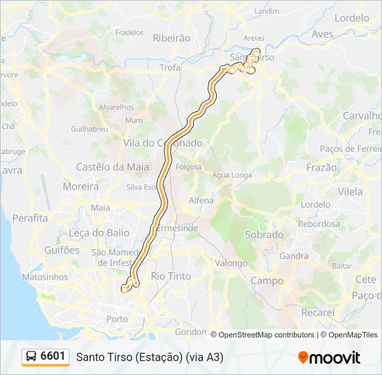 6601 Bus Line Map