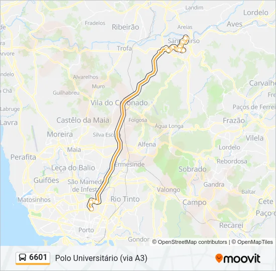 6601 Bus Line Map