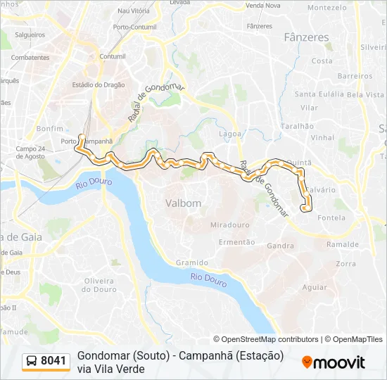 8041 Bus Line Map
