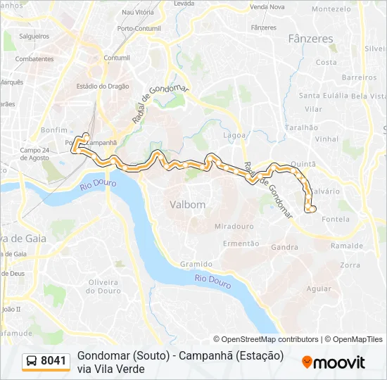 8041 Bus Line Map