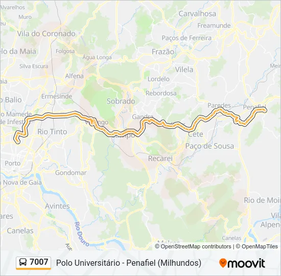 7007 Bus Line Map