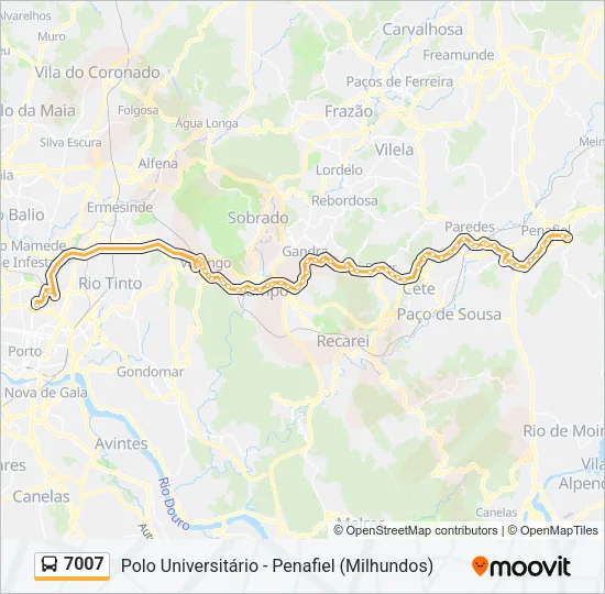 7007 Bus Line Map